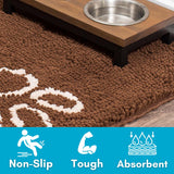 BIRDROCK HOME Chenille Dog Doormat - Absorbent Surface to Keep Floors Clean, Non-Skid Bottom for Safety, Ultra-Soft & Durable, Ideal for Pets, Protects Floors from Dirt - 60 x 30, Brown