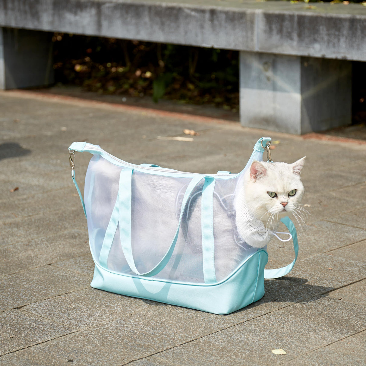 Vinqki Visible Comfort Cat Sling Carrier for Small Cats 3-8lb,Mesh Dog Sling for Small Dogs and Cats-Light & Breathable Cat Carrier Pouch,Soft Puppy Purse with Adjustable Shoulder Strap(Light Gray)