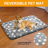 WITTOP Washable Dog Bed Plush Orthopedic Outdoor Crate Mat with Non-Slip Bottom,Luxe Soft Kennel Pad for Pets, Cozy Cage Cushion & Pet Sleeping Mattress Large Sized,Medium,Small Dogs,36 x 24 inch,Grey