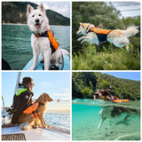 Non-stop dogwear Protector Life Jacket, Innovative Dog Life Jacket, Breathable Dog Swimming Vest with Ergonomic Design for Full Freedom of Movement, Black/Orange, Size 3