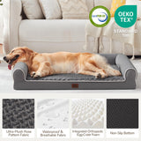Warmrest Large Dog Beds Large Sized Dogs 45x35x7 Inch, Orthopedic XXL XL Dog Bed for Medium Size Dogs, Big Waterproof Couch Sofa with Removable Washable Cover for Pet, Dark Grey