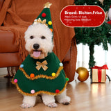 cyeollo Dog Christmas Costume Cute Christmas Tree Outfit Pet Dog Clothes Puppy Xmas Costumes for Small Dogs, Green S