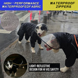 Dog Raincoat for Medium Large Dogs,rain Jacket Coat, Full Leg Coverage Waterproof Rain Suit with Detachable Hood & Tail, Reflective Strips，Labrador Retriever (Black for Gril, X-Small)