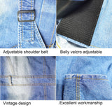 Classic Dog Jeans Overall for Medium Large Dogs,Pet Denim Jumpsuit Onesies Clothes Costumes for All-Match,Blue Vintage Washed Blue Pants Outfits