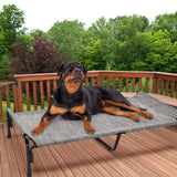 Veehoo XXL Outdoor Elevated Dog Bed, Raised Dog Cot for Extra Large Dogs, Cooling Washable Waterproof Pet Hammock Beds with Slope Headrest, Breathable Mesh and Sturdy Frame, XX-Large, CWC2204