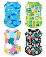 PET SHOW 4 Pack Dog Hawaiian Shirts for Medium Dogs UPF 50+ UV Sun Protection Summer Cool Clothes Tank Top Floral Dog T-Shirts Pet Holiday Party Sleeveless Vest Boy Girl(Large)
