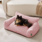 FWERDG Cute Couch Bed for Pets, Supportive Cat Sofa for Indoor Cats, Medium Dog Sofa Bed for Medium Dogs, Pink, 30 inches