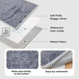 Bedsure Waterproof Dog Blankets for Bed - Pet Blanket for Bed Couch Protector Washable, Jacquard Coral Fleece Cat Throw Blanket, Soft Plush Reversible Furniture Protection, King, 86x108, Grey