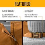 Carhartt Universal Fitted Nylon Duck Pet Hammock, Dog Back Seat Cover, Black