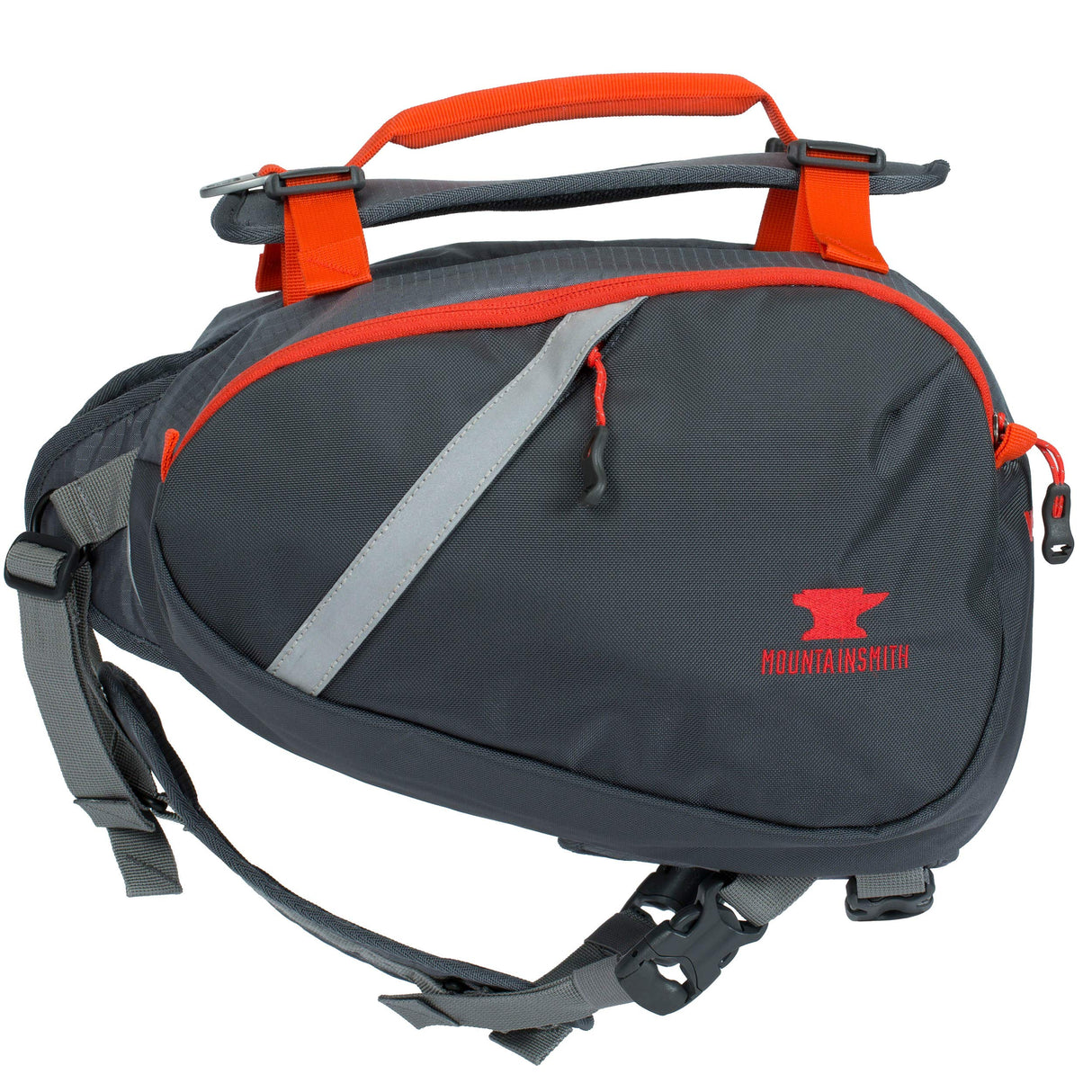 Mountainsmith K9 Dog Pack, Adjustable Chest and Back Harness Canine Backpack, Saddle Bags with Zippered Pockets for Camping, Travel, Outdoors, Backpacking, Hiking, Lava Red, Small