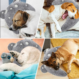 Maiiu Pet Calming Pillow for Dogs, Soft U-Shaped Pillow Glow in The Dark, Joint Relief, Sleep Comfortably,Suit for Small, Medium, Large Dogs, Fluffy Pet Neck Pillow (M-Gray)