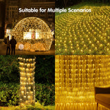BlcTec Christmas Net Lights, 360 LEDs 9.8ft x 6.6ft Outdoor Christmas Bush Lights with 8 Modes, Timer, Connectable, Waterproof and Sturdy Green Weir for Trees, Bushes, Outdoor Christmas Decorations