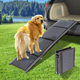 GaliGali Dog Ramp for Car, Portable Folding Pet Stair Ramp with Non-Slip Carpet, 62" Long & 19.7" Wide, Wider Dog Ramp Allow Medium to Large Dog Up to 250 lbs to Enter Car SUV Truck NO.GALILVTI160