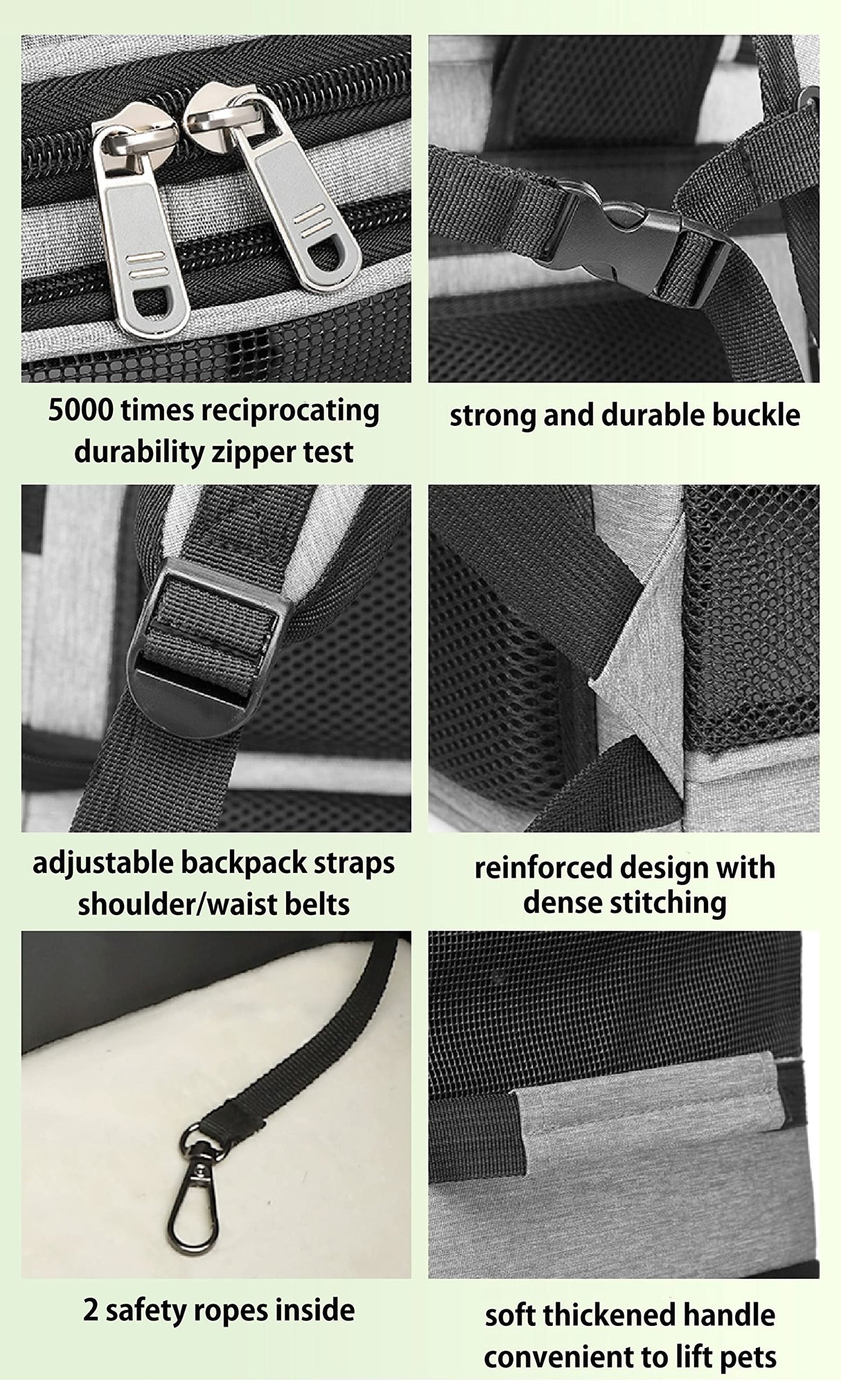 Double Cat Carrier, Cat Backpack Carrier for 2 Cats, Multi Dog Backpack, Two Cat Carrier with 7 Ventilation Windows, Built-in Frame and Support Plate, Safety Straps, Collapsible, Perfect for Travel