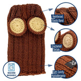 Zoo Snoods Grizzly Bear Costume - Warm Knit Dog Snood Wrap for Pets, Neck Ear Cover Protection, Halloween Winter (Small)