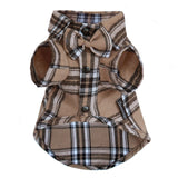 Plaid Dog Shirt,Soft Casual Pet Shirt Clothes, Dog Cotton Shirt with Bow Tie for Wedding,Christmas Costumes (Dark Khaki, XX-Large)