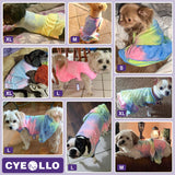 cyeollo 2 Pack Tie Dye Dog Dress Puppy Dress Soft Breathable Dog Clothes for Small Dogs Girl Outfit Pet Apparel, Tie Dye+Flower, XS