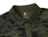 MoFiz Men's Polo Shirts Short Sleeve Quick Dry Outdoor Golf Sports Shirts with Pocket Regular Polo T-Shirt Camo Army Green XL