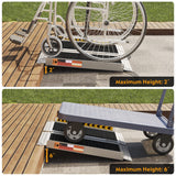 ORFORD Non-Skid Foldable Wheelchair Ramp 2FT, Threshold Ramp with a Non-Slip Surface, Portable Aluminum Foldable Mobility Scooter Ramp, for Home, Steps, Stairs, Doorways, Curbs