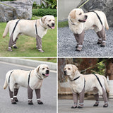 Dog Suspender Boots, Warm Dog Paw Protectors, Waterproof Doggy Booties for Winter, Anti-Slip Reflective Pet Shoes Snow Boots for Outdoor Walking,Hiking, Sandy, Muddy (Medium)