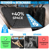Marzel Goods Dog Back Seat Cover Hard Bottom - Holds 400lbs - Waterproof Dog Hammock for Car - 40% Extra Space - Car, SUV & Truck Universal Size - Pet Seat Cover for Back Seat - Seat & Door Protector