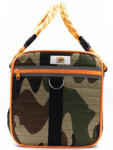Buddy's Best Airline Approved Pet Carrier – Army Camo & Orange for Dog or Cat, Fits Under Seat, TSA Compliant, Ventilated Mesh Design w/Waterproof Base & Reflective Strips