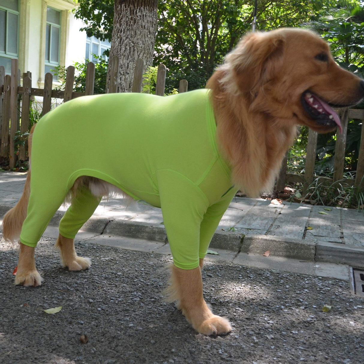Lovelonglong Four Feet Dog Lightweight Pajamas, Pure Cotton Dog Jumpsuits 4 Legs Dog Onesies T-Shirt Stylish PJS Puppy Costume for Large Medium Small Dogs Green XXL