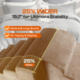 Miorun Extra Wide Dog Stairs for Large Dogs Up to 80lbs, 25" Pet Steps for High Bed with Washable Cover, 5-Step Foam Bed & Couch Ladder for Small Medium Dogs & Senior Cat, Coffee
