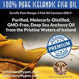 ScruffyPet Pure Omega 3 Wild Fish Oil for Dogs with Vitamin E - Highest EPA & DHA Softgels Available (1000mg) 180ct