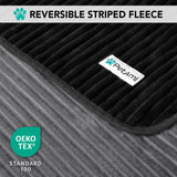 PetAmi Waterproof Dog Blanket, Leakproof Pet Blanket for Small Medium Large Dogs, Reversible Furniture Bed Sofa Couch Cover Protector, Plush Striped Pet Throw for Indoor Cat, 29x40 in, Black Grey