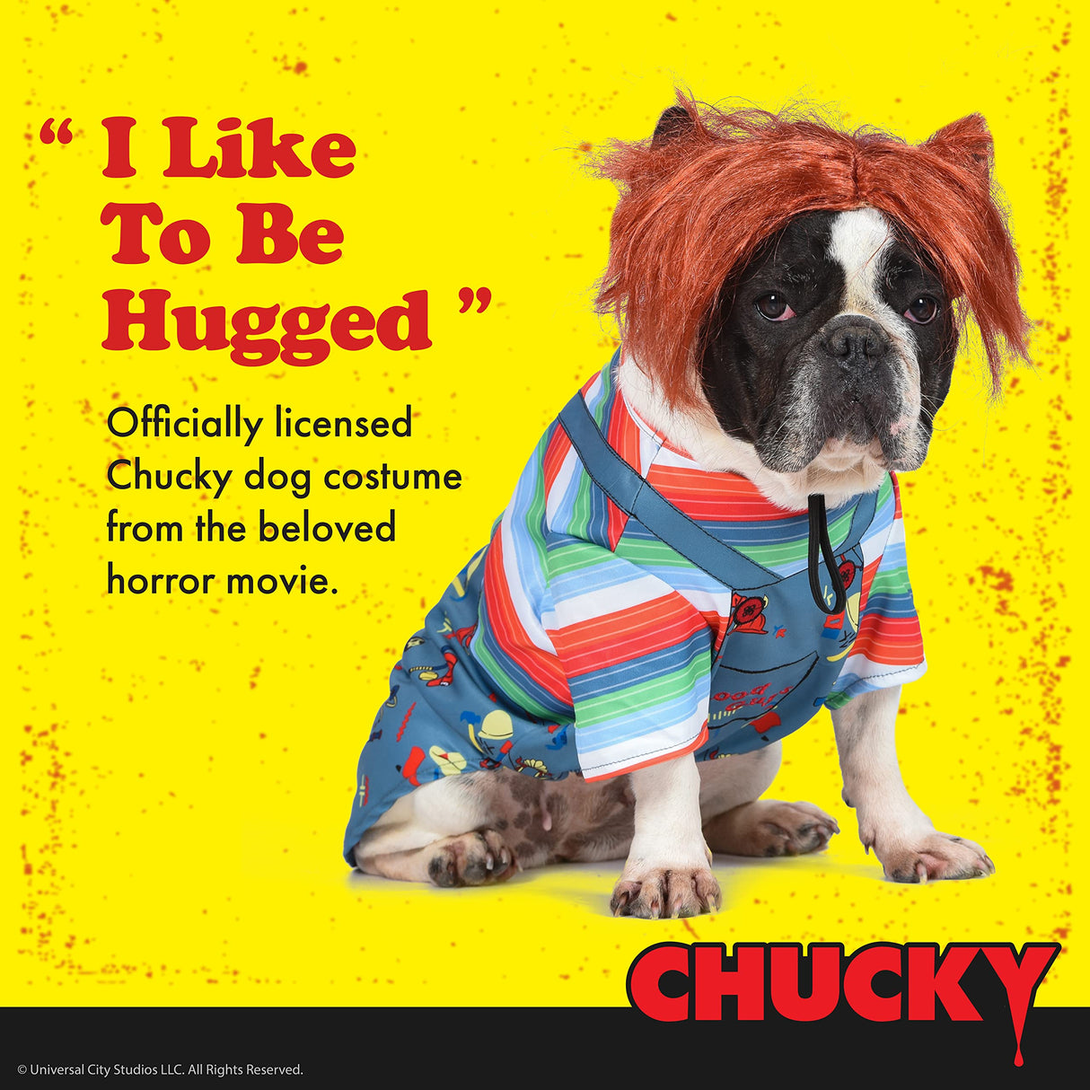 Universal Chucky Halloween Dog Costume - Scary Horror Movie Costumes for Dogs - Officially Licensed, Size Extra Extra Large