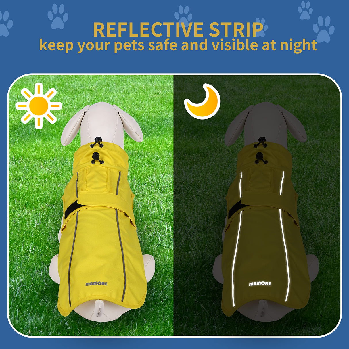 Waterproof Dog Raincoat with Reflective Strip, Adjustable Breathable Rain Coat Jacket with Leash Hole for Dogs (Pink, Small)