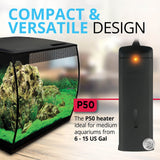 Fluval P50 Submersible Aquarium Heater – 50W, Preset 76-78°F for Freshwater & Saltwater Tanks up to 15 Gal, Shatterproof, Fully Submersible, LED Indicator, Durable & Safe Fish Tank Heater