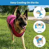 DOGZSTUFF Dog Cooling Vest – Lightweight Evaporative Shirt with UV Protection for Small, Medium, and Large Dogs – Breathable Soft Fabric for Hot Weather (S, Dark Blue)