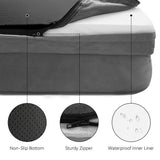 Spotted Play Orthopedic Dog Bed with Sides - Dog Sofa Beds for Extra Large Dogs, Supportive Foam Pet Couch Bed with Washable Removable Cover, Waterproof Lining and Non-Slip Bottom, Grey - XXL