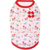 Blueberry Pet Pack of 2 Soft & Comfy Spring Hope Floral Cotton Blend Dog T Shirts Tank Top, Back Length 10", Clothes for Dogs