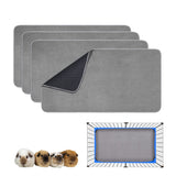 GINIDEAR Guinea Pig Cage Liner, 4 Pack - Washable, Reusable, Leakproof Fleece Bedding Pads for Small Animals with Anti-Slip Bottom - for 15''X29'' Area, Gray