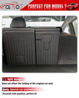 ZQULOYO Rear Seat Back Cover Backrest Protector for Tesla Model Y Accessories 2020 2021 2022 2023 2024 with Hook&Loop All Weather Split Dog Liner Pet Mat Cargo Trunk Liner 3 PCS