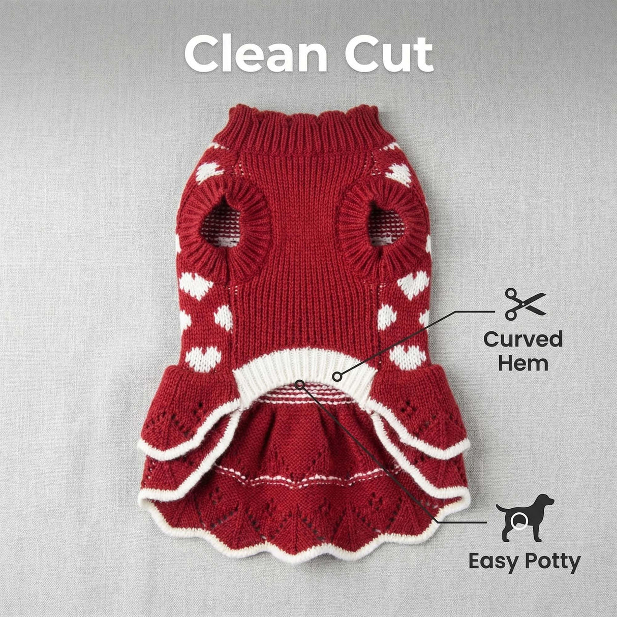 MuYaoPet Small Dog Sweaters Girl Red Winter Warm Dog Christmas Dress Costume Clothes Dachshund Chihuahua Corgi (Red, XL)
