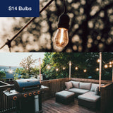 FLSNT 15 Pack Outdoor LED Replacement Bulbs for String Light, S14 LED Hanging Light Bulbs for Patio, Garden, E26 Base, 2200K Warm White, Non-Dimmable