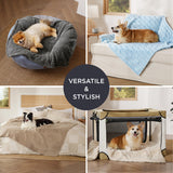 Bedsure Dog Blanket for Large Dogs Washable - Fluffy Fuzzy Puppy Cat Blanket with Premium 300GSM Coral Fleece Soft for Pet Kitten Doggy, Blue, 40x50IN