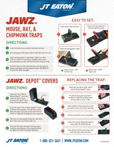 JT Eaton 410B-6 Jawz Plastic Rat Trap for Solid Or Liquid Bait, Pack of 6