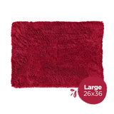 Soggy Doggy Doormat Plain Solid Color Design - Ultra Absorbent Microfiber Chenille Wet Dog Mat for Muddy Paws - Non-Slip and Machine Washable (Cranberry, Large 26” x 36”)