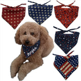Personalized Dog-Flag-4th of July-Red/Patriotic Personalized Dog Bandana, Triangle Bibs Kerchief, Stars Stripes Dog Bandana/American Flag USA/in Loving Memory (Navy with White/red Stars)