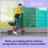 Medline Four-Wheel Junior Knee Walker with Brake– Maneuverable, Comfortable, Crutch Alternative for Moderate Weight Support, Injury & Recovery