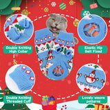 2 Packs Cat Christmas Sweater Pet Cute Knitwear Warm Winter Clothes for Kittys and Small Dogs (Medium)