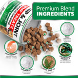 YUMA'S Hemp Hip and Joint Supplement for Dogs - Glucosamine for Dogs - 170 Joint Pain Relief Chews - Chondroitin, MSM - Hemp Oil - Advanced Canine Health Supplement - Mobility Support Treats
