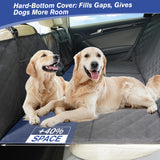 ALLANSING Back Seat Extender for Dogs- Hard Bottom Car Seat Cover for Pets, Heavy-Duty 900D Waterproof Non-Slip Dog Hammock for Most Cars, SUVs, & Small Trucks (Black, Regular)
