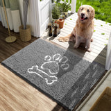 AROGAN Indoor Door Mat Entryway Rug Traps Mud and Water, Chenille Doormat for Muddy Shoes and Dog Paws, Machine Washable Doormat, Front Door Mat, Busy Area Dog Rugs for Floors, Entrance, 20x32 Grey