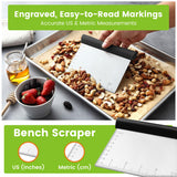 Dough Blender & Pastry Cutter Tool, Stainless Steel Pastry Blender & Bench Scraper for Pizza, Nut, Pie - Multipurpose Dough Cutter & Scraper Tool for Baking with Soft Grip Handles - Black